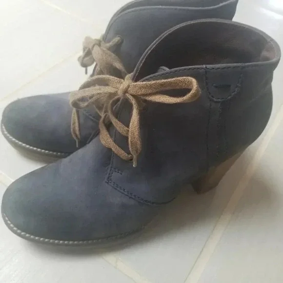 BROWNS blue lace up ankle booties tan 39 - Picture 9 of 10